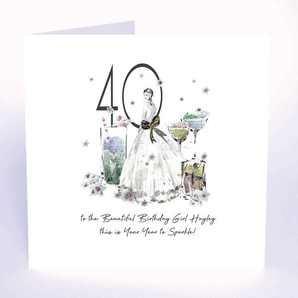 40 to the Beautiful Birthday Girl this is Your Year to Sparkle (Lady Cocktails)