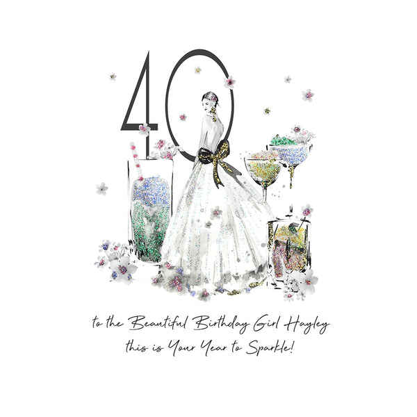 40 to the Beautiful Birthday Girl this is Your Year to Sparkle (Lady Cocktails)