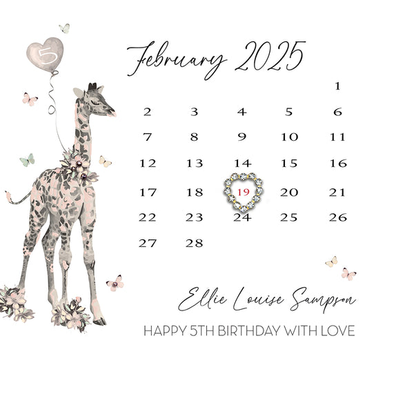 Happy Birthday Giraffe (Pink) (Calendar)