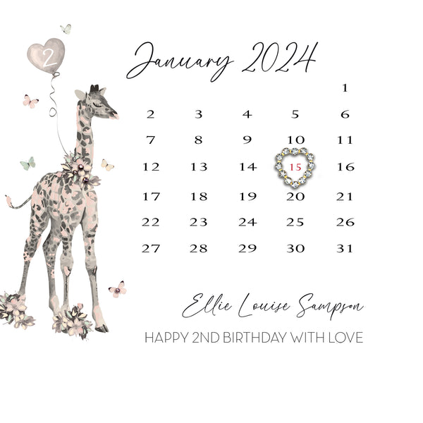 Happy Birthday Giraffe (Pink) (Calendar)