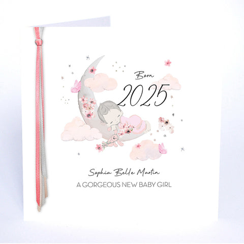 Born 2025 a Gorgeous New Baby Girl (Moon & Stars)