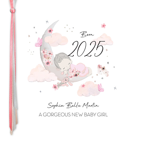 Born 2025 a Gorgeous New Baby Girl (Moon & Stars)