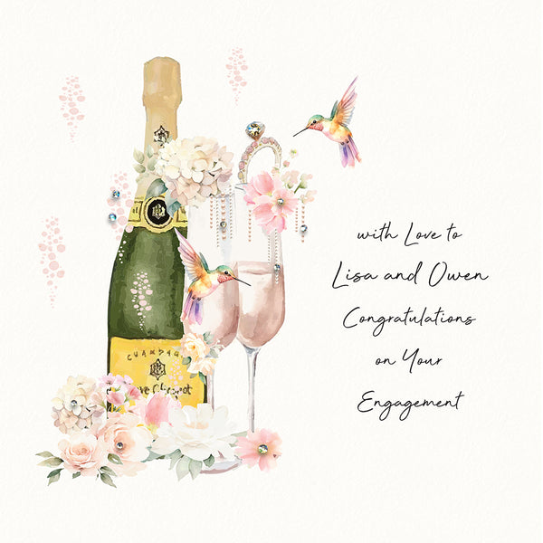 With Love and Congratulations on Your Engagement (Champagne Flutes Ring)
