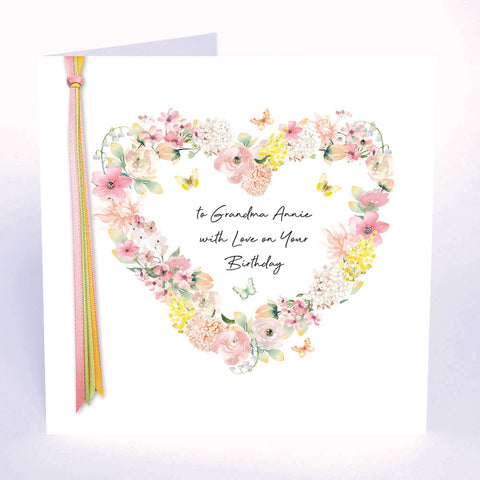 To Grandma with Love on Your Birthday (Heart Wreath)