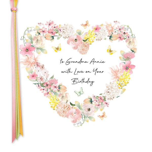 To Grandma with Love on Your Birthday (Heart Wreath)