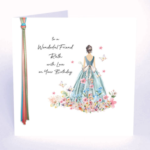 To a Wonderful Friend with Love on Your Birthday (Flower Dress)