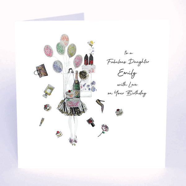 To a Fabulous Daughter with Love on Your Birthday (Gifts and Balloons)