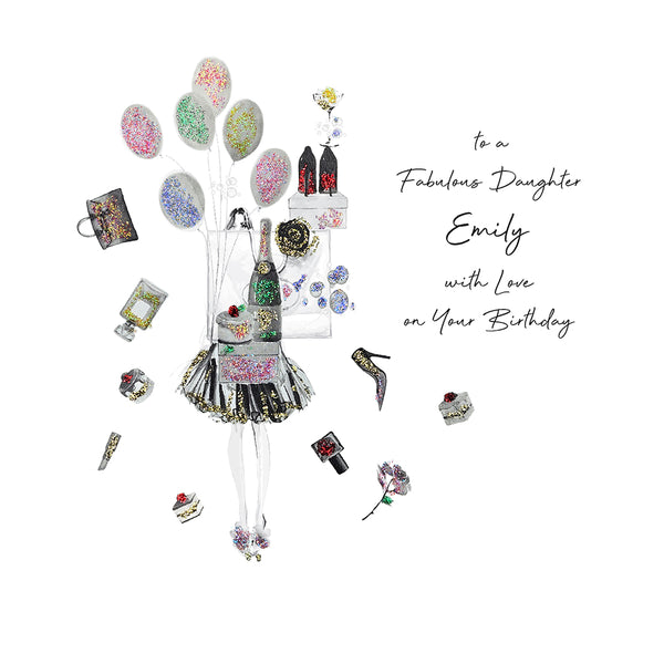 To a Fabulous Daughter with Love on Your Birthday (Gifts and Balloons)