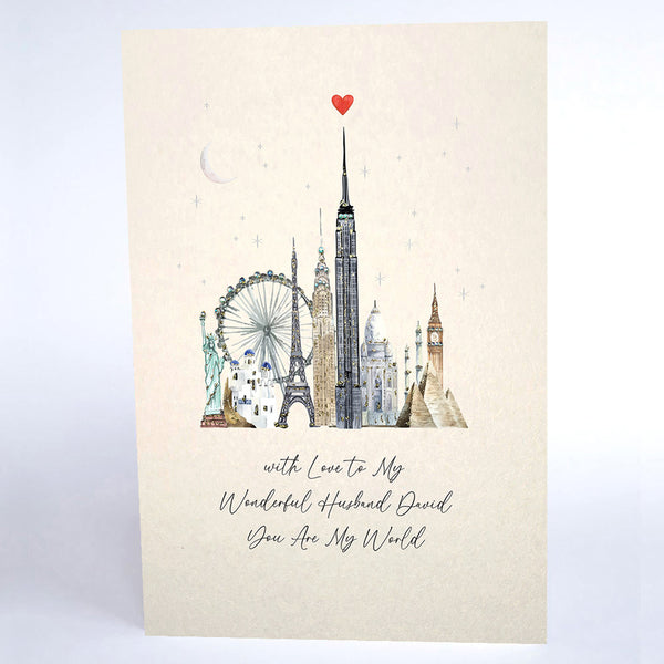 With Love to My Wonderful Husband You Are My World (World Monuments)