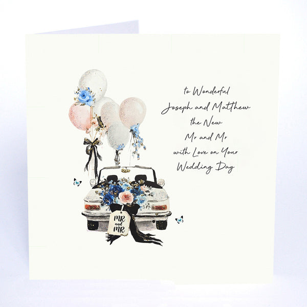 To the New Mr and Mr with Love on Your Wedding Day (Wedding Car)