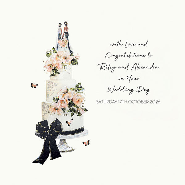 With Love and Congratulations on Your Wedding Day (Mrs and Mrs Cake)