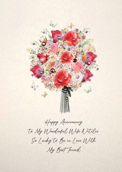 Happy Anniversary to My Wonderful Wife (Bouquet)