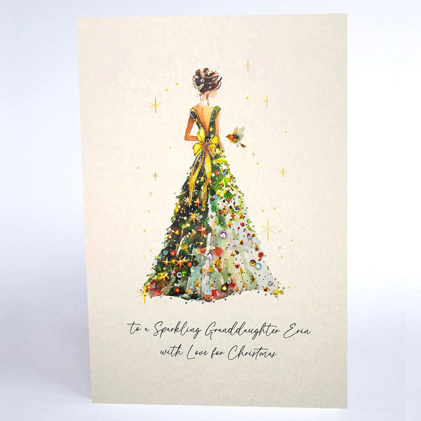 to a Sparkling Granddaughter with Love for Christmas (Lady Christmas Dress)
