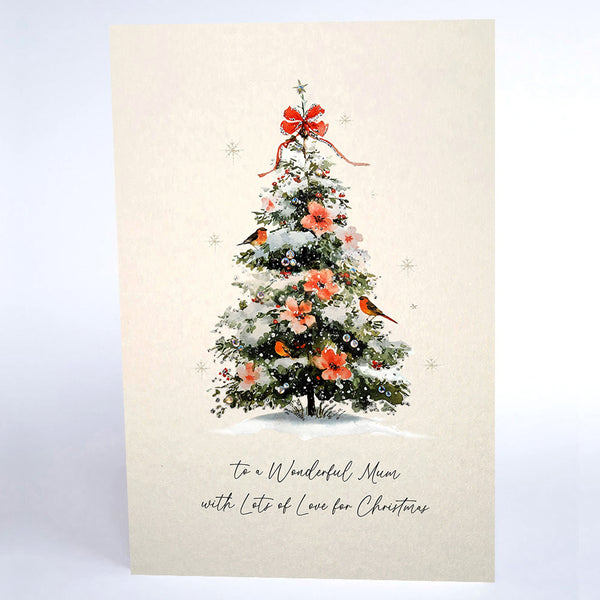 to a Wonderful Mum with Lots of Love for Christmas (Christmas Tree with Flowers)