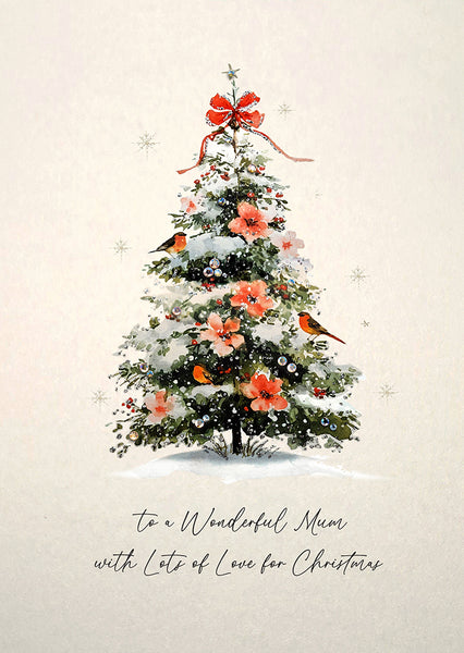 to a Wonderful Mum with Lots of Love for Christmas (Christmas Tree with Flowers)
