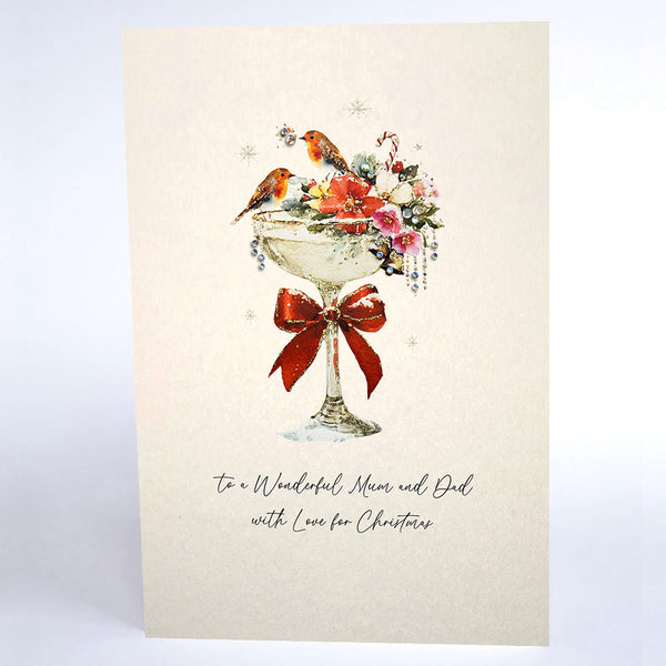to a Wonderful Mum & Dad with Love for Christmas (Robins Coupe)