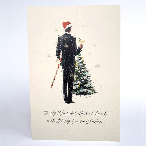 to My Wonderful Husband with All My Love for Christmas (Festive Man in Suit)