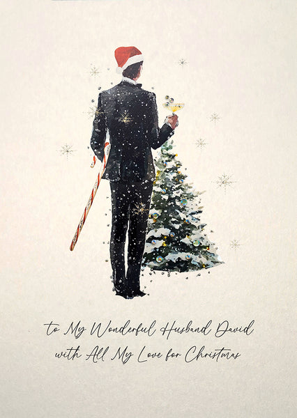 to My Wonderful Husband with All My Love for Christmas (Festive Man in Suit)