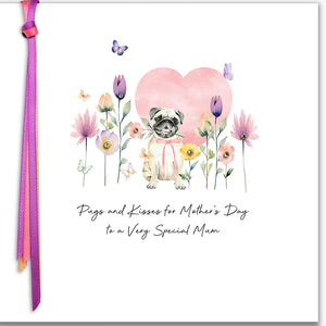 Pugs and Kisses for Mother's Day to a Very Special Mum (Pug Heart)