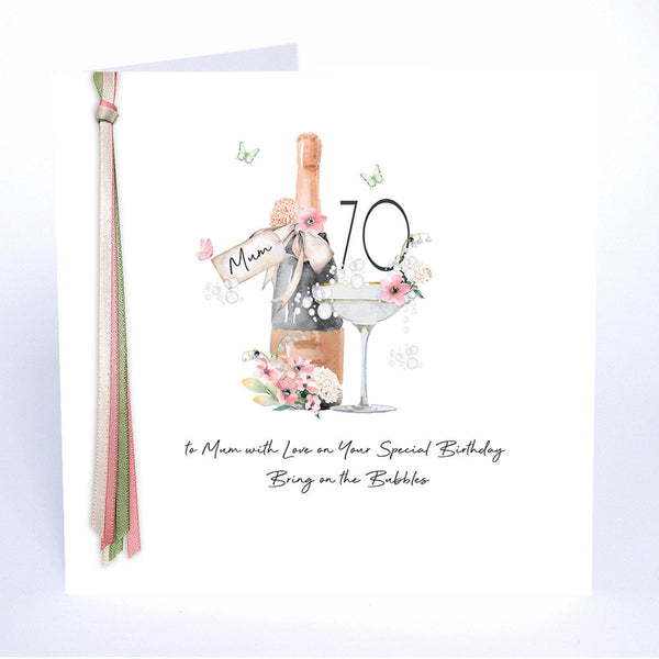 70 To Mum With Love On Your Special Birthday Bring On The Bubbles