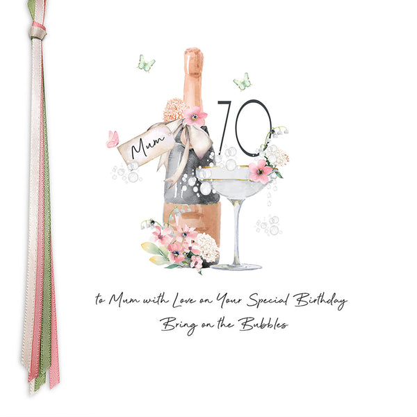 70 To Mum With Love On Your Special Birthday Bring On The Bubbles