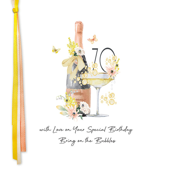 70 With Love On Your Special Birthday Bring On The Bubbles