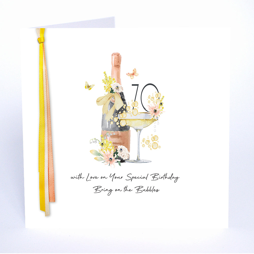 70 With Love On Your Special Birthday Bring On The Bubbles