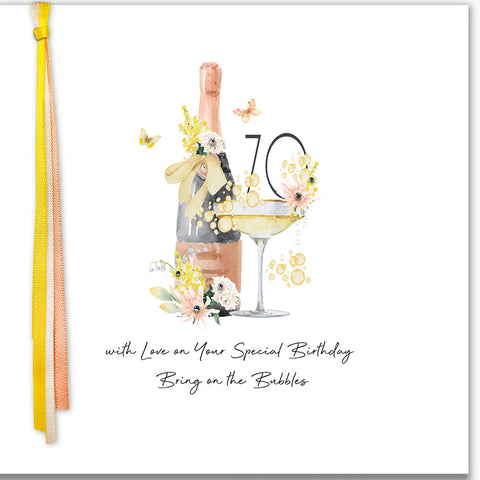 70 With Love On Your Special Birthday Bring On The Bubbles