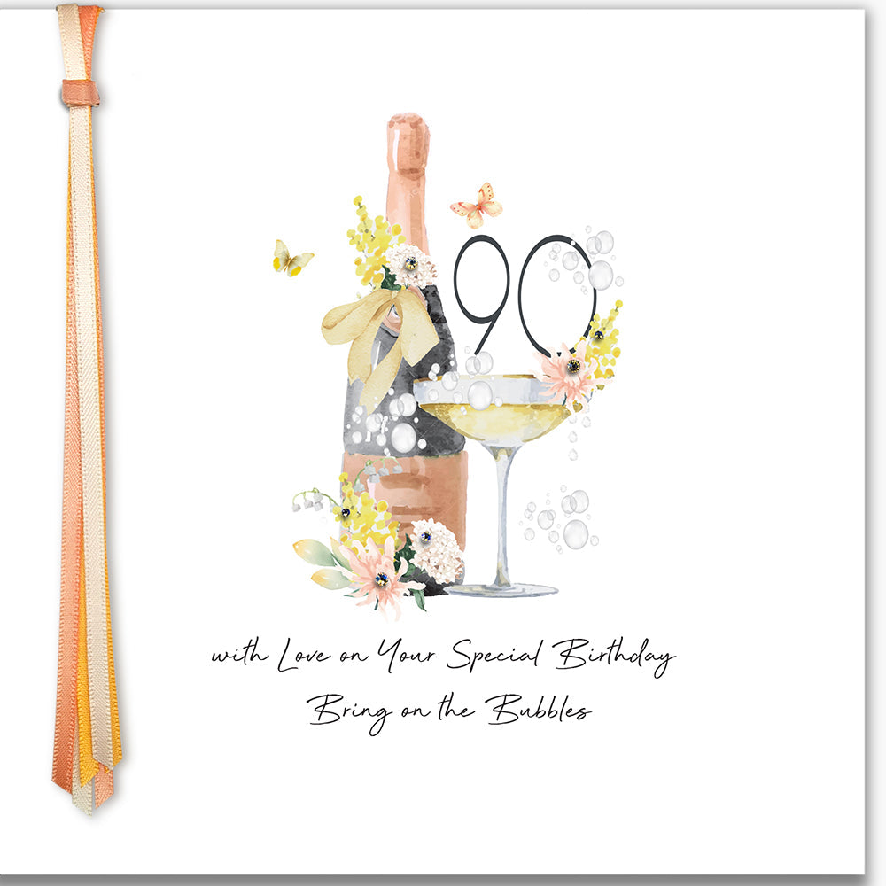 90 With Love On Your Special Birthday Bring On The Bubbles