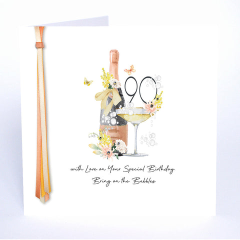 90 With Love On Your Special Birthday Bring On The Bubbles