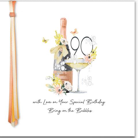 90 With Love On Your Special Birthday Bring On The Bubbles