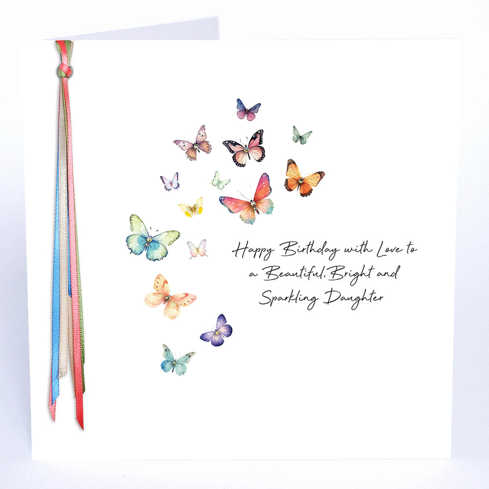 Happy Birthday With Love To A Beautiful, Bright And Sparkling Daughter