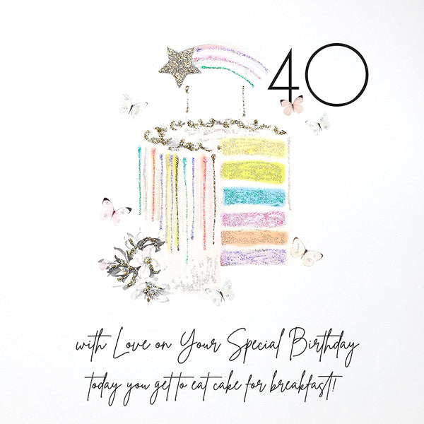 40 with Love on Your Special Birthday, today you get to eat cake for breakfast