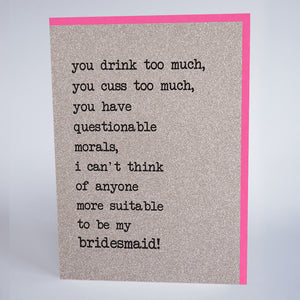 You Drink Too Much, You Cuss Too Much…