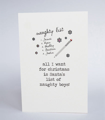 All I Want is Santa's List of Naughty Boys