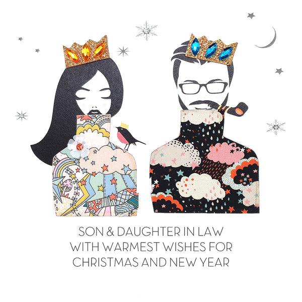 Son and Daughter-in-Law With Warmest Wishes for Christmas and New Year