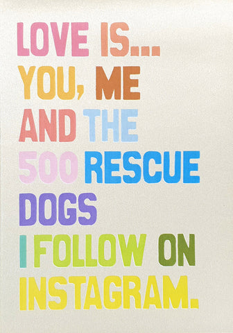 Love Is… You, Me and the 500 rescue dogs I follow on Instagram