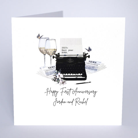 Happy First Anniversary (Typewriter)